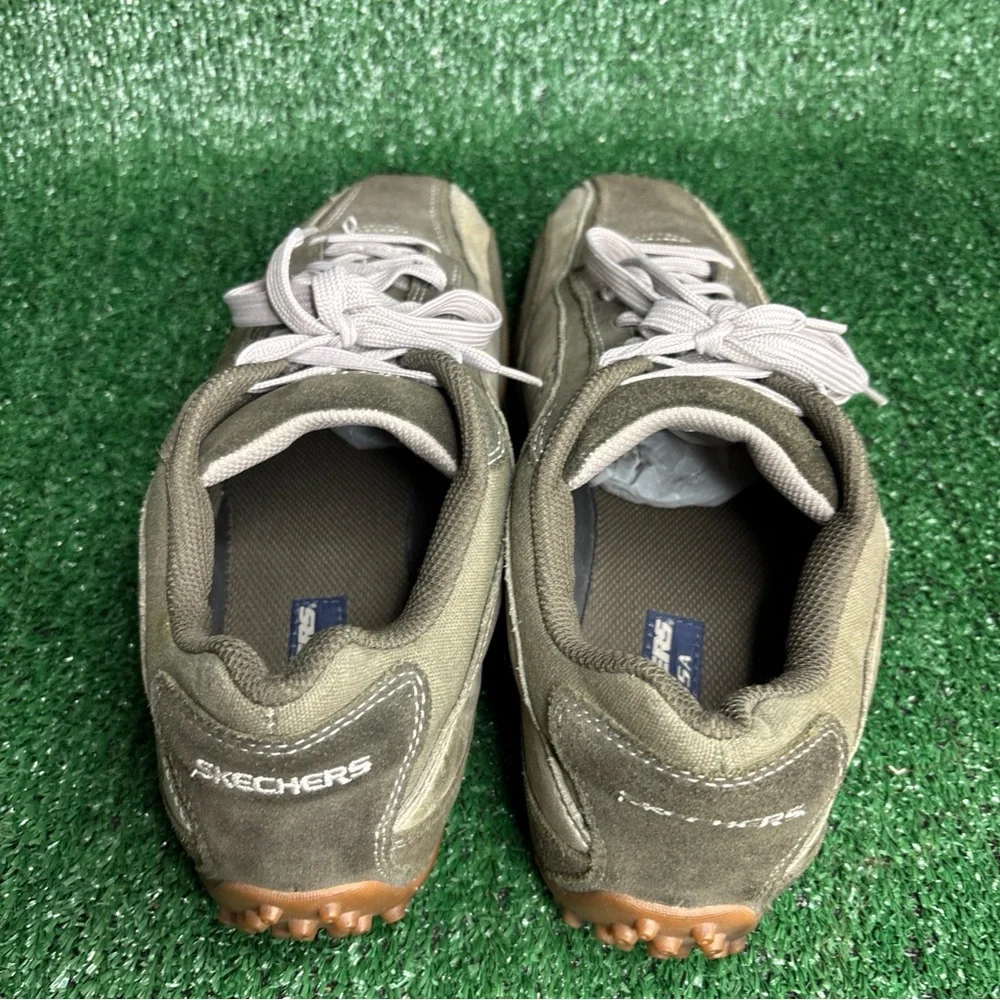 Skechers Citywalk Sneaker Mens Size 10.5 Olive Green Leather Casual Shoes‎